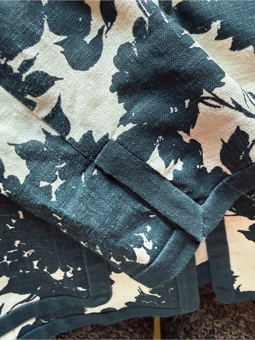 J. Crew Cream and Black Floral Print Linen Jacket - Picture 5 of 7